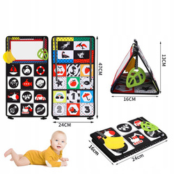 MATA ZABAWKA SENSORYCZNA SKŁADANA LUSTERKO DLA DZIECI NIEMOWLĄT KONTRASTOWA