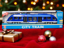 TRAMWAJ POCIĄG INTERAKTYWNY OTWIERANE DRZWI ŚWIATŁO DŹWIĘK BATERIE ZABAWKA