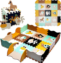 MATA PIANKOWA EVA PUZZLE ZWIERZĘTA GRUBA SKŁADANA PODŁOGOWA DLA DZIECKA XXL