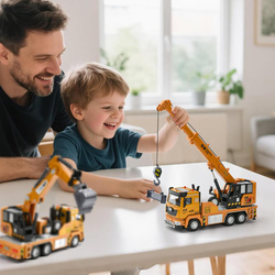 DŹWIG ZABAWKA AUTO Z DŹWIĘKIEM ŚWIATŁEM POJAZD BUDOWLANY DLA CHŁOPCA DZIECI