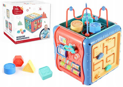 MULTI KOSTKA ZABAWKA SENSORYCZNA SORTER KLOCKI ZEGAR PREZENT DLA DZIECKA