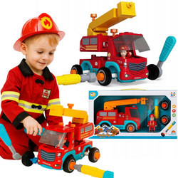 AUTO Wóz Strażacki Straż Pożarna ŚWIATŁO DŹWIĘK FIGURKA STRAŻAKA śrubokręty