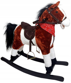 KOŃ NA BIEGUNACH Duży BUJANY KONIK rży merda 74cm