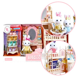 KRÓLIK FIGURKA ZESTAW SYPIALNIA Z MEBELKAMI UBRANKA PREZENT DLA DZIEWCZYNKI