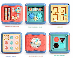 MULTI KOSTKA ZABAWKA SENSORYCZNA SORTER KLOCKI ZEGAR PREZENT DLA DZIECKA