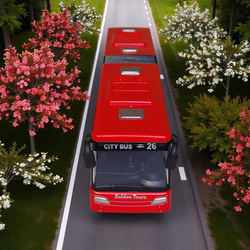 METALOWY AUTOBUS MIEJSKI PRZEGUBOWY 23 CM CZERWONY MODEL ZABAWKA DLA DZIECI