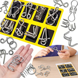 ZESTAW ŁAMIGŁÓWEK 8SZT METALOWE PUZZLE ŁAMIGŁÓWKI Z DRUTU DLA DZIECI RODZIN