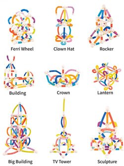 RURKI KONSTRUKCYJNE MAGNETYCZNE KLOCKI UKŁADANKA ZABAWKA ZESTAW DLA DZIECI