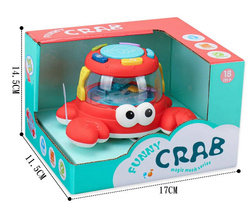 Uciekający Krab zabawka do raczkowania Z DŹWIĘKIEM I ŚWIATŁEM Pełzający